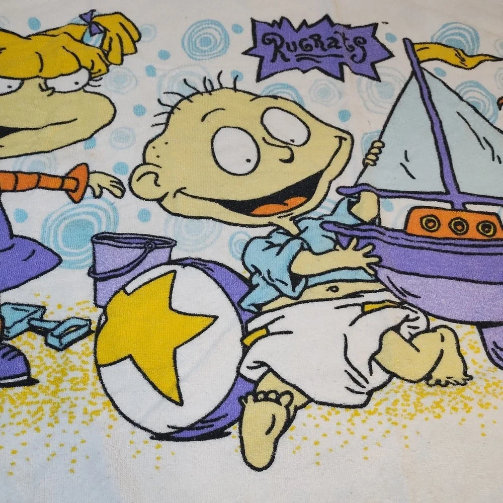 Vintage RugRats Pool Beach Towel Franco Angelina Tommy Chuckie 1990s Nickelodeon